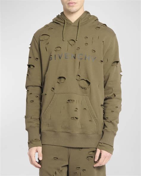 mens givenchy hoodie|givenchy men's destroyed hoodie.